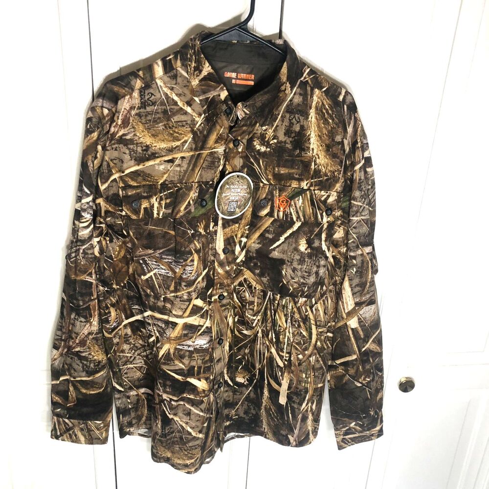 NWT Game Winner Men's Med Long Sleeve Button Down Hunting Shirt REALTREE MAX-5